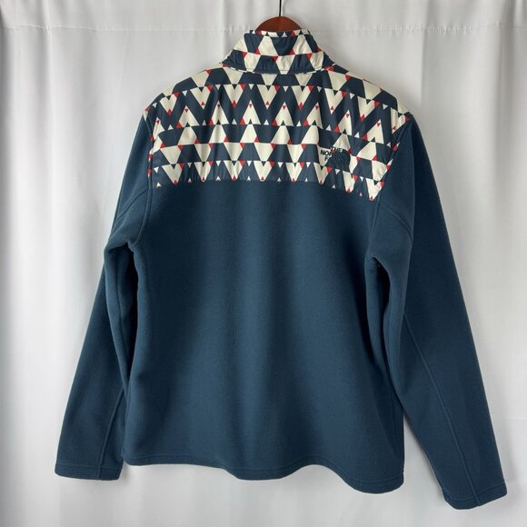 The North Face Mens Fleece Jacket L Large 300 Tundra Teal Geo Print Full Zip - Picture 5 of 10